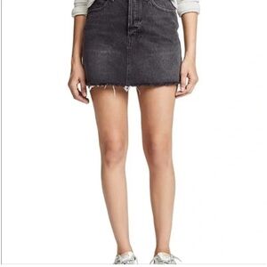 We The Free Charcoal Mini Denim Skirt